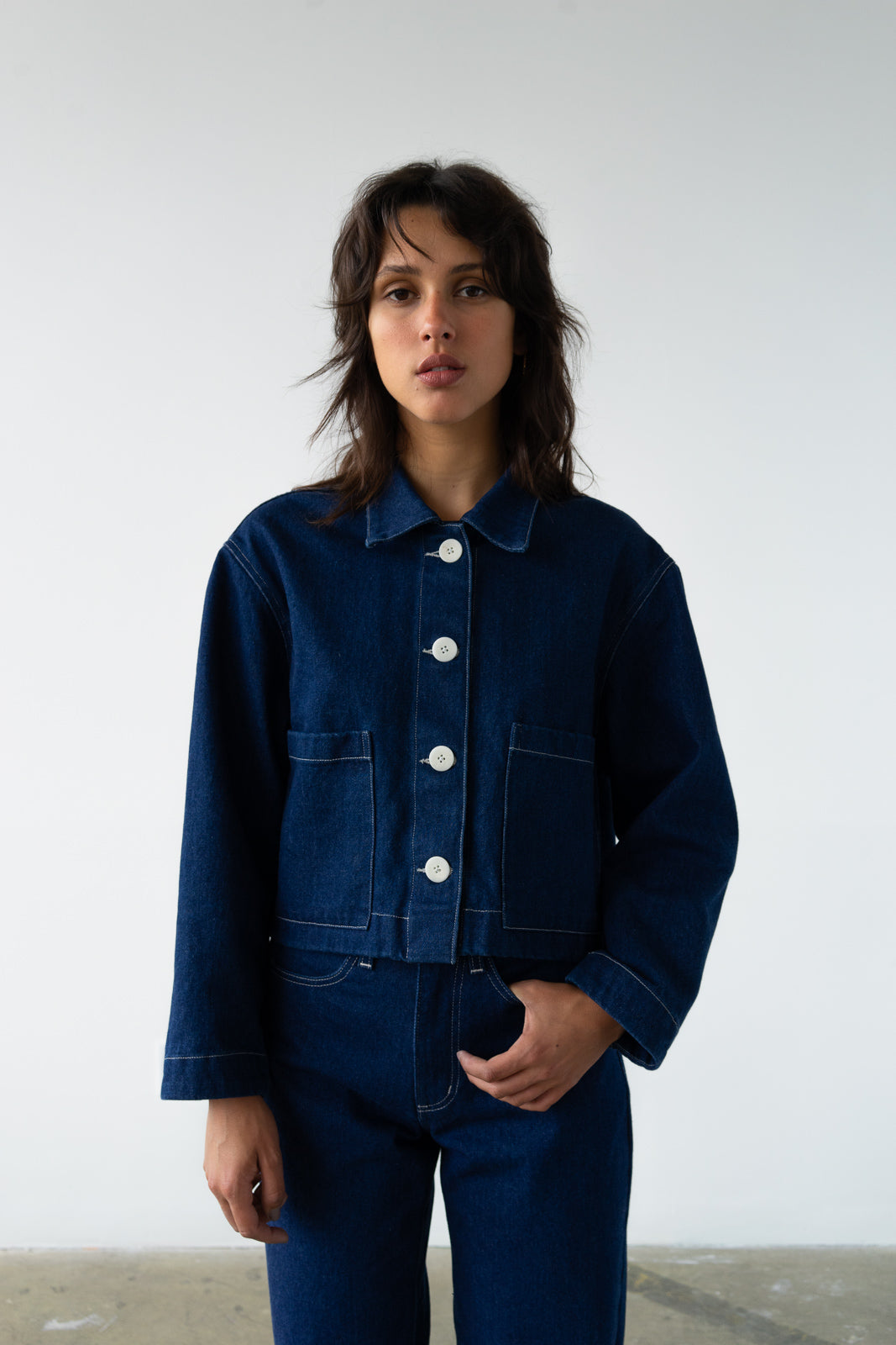 Cropped Jacket in Indigo M/L Cropped Jacket in Indigo M/L