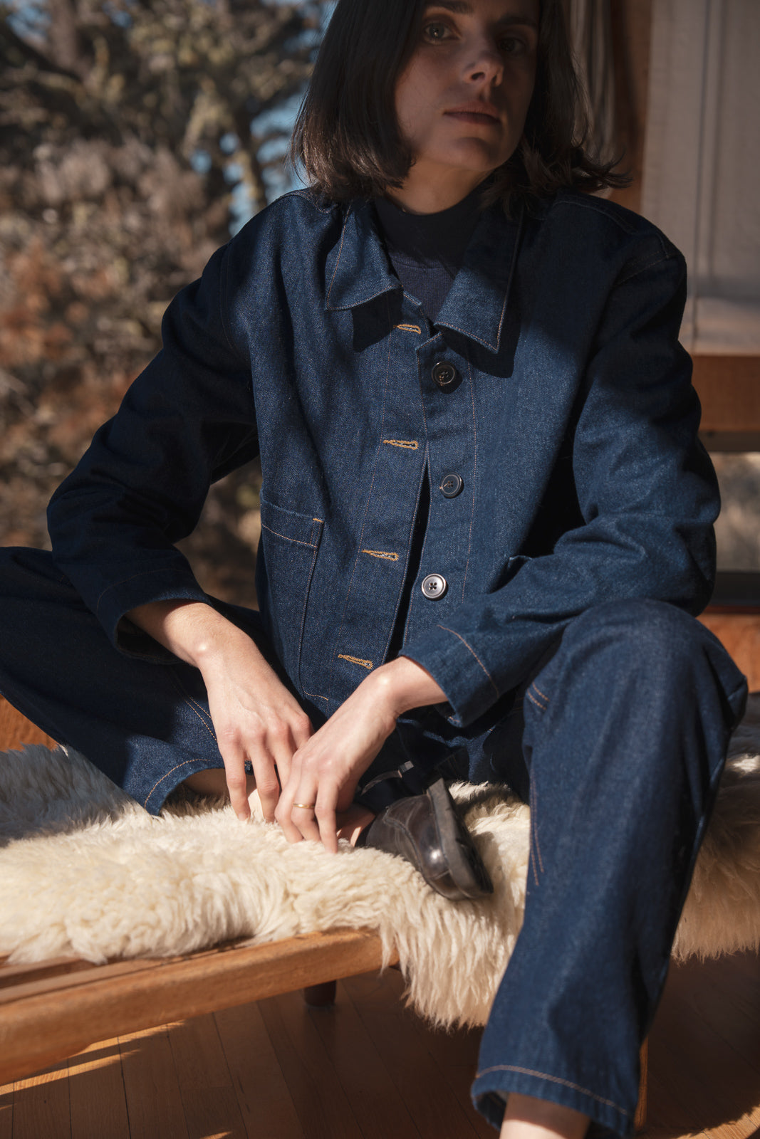 Cropped Jacket in Dark Denim – Waltz