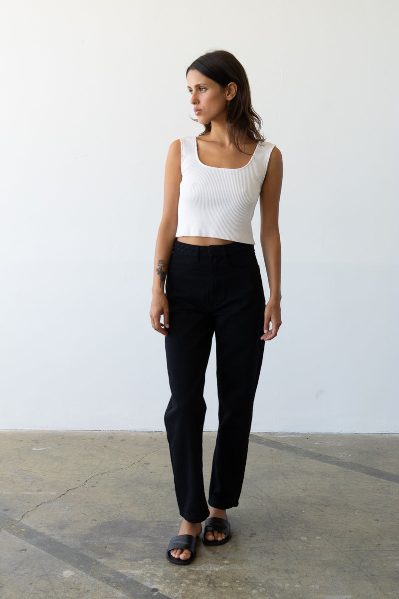 Size M (30" Waist) - Carrot Straight Jean in Black  - Pair 1