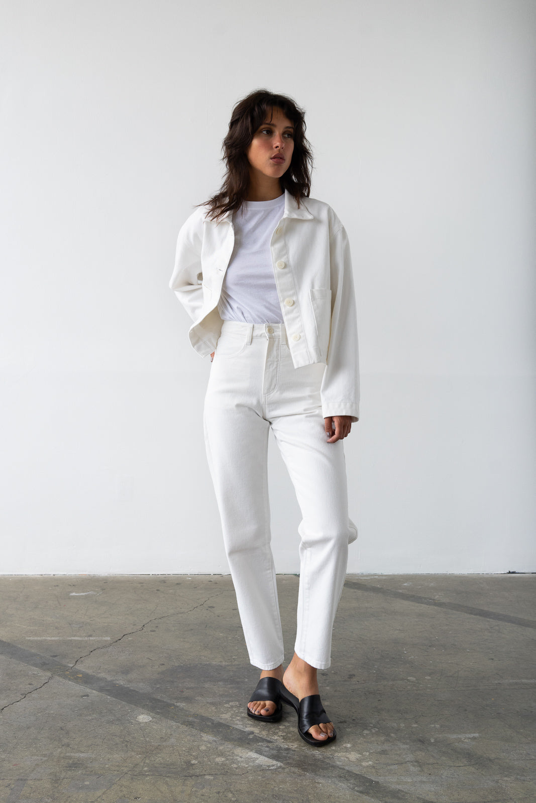 Cropped Jacket in Off-White