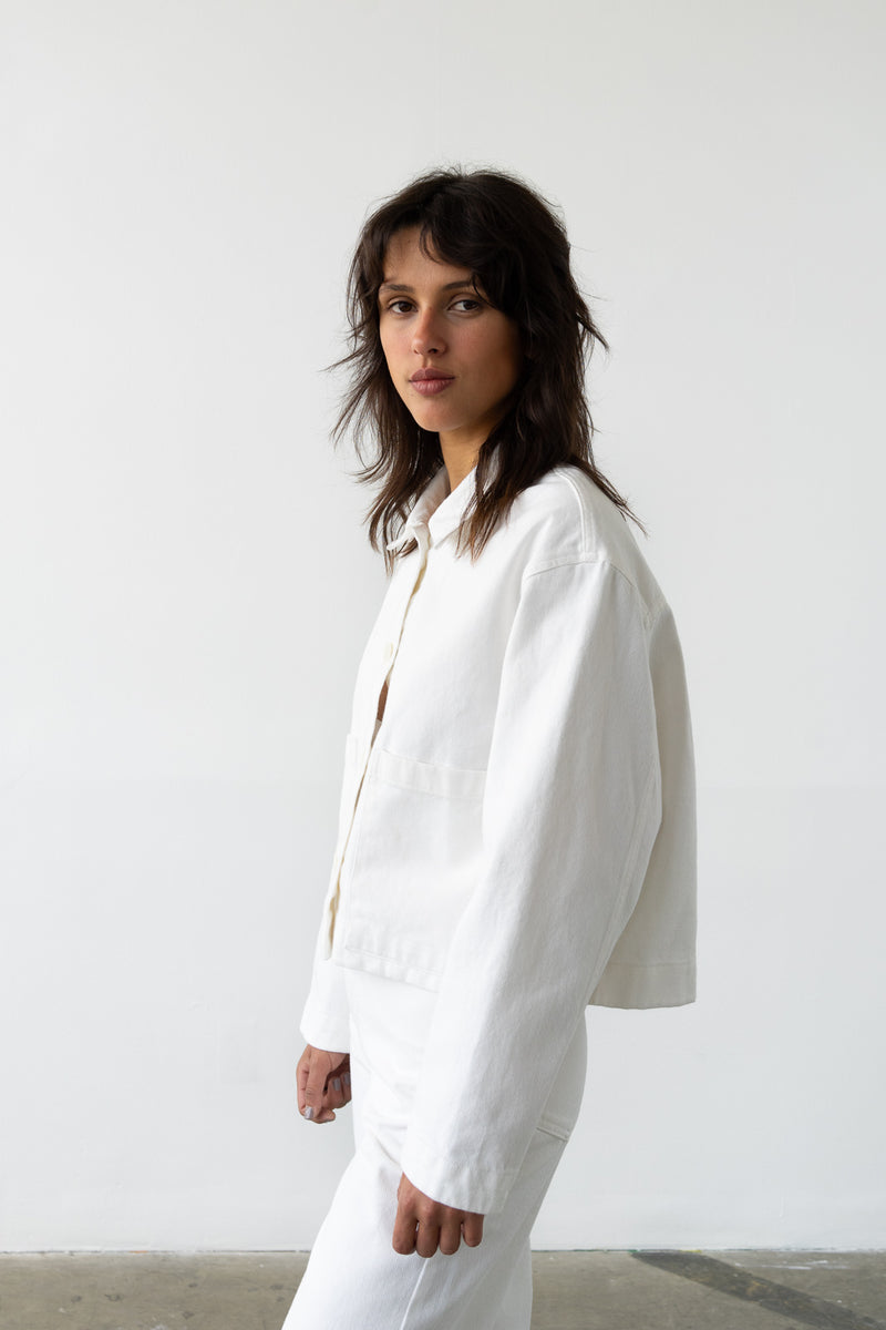 Cropped Jacket in Lait