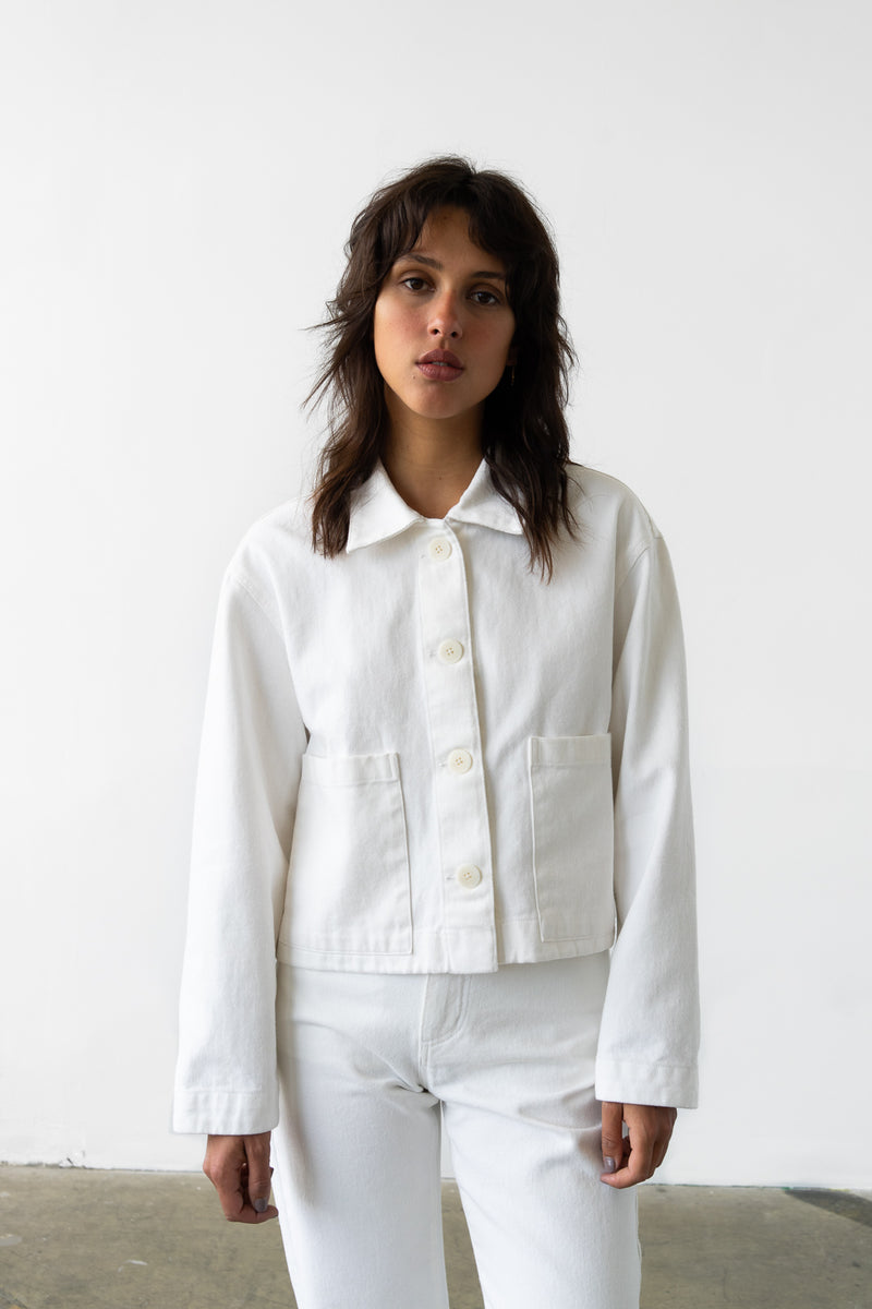 Cropped Jacket in Lait