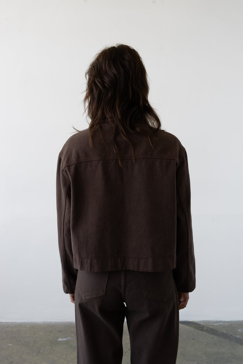 Cropped Jacket in Espresso