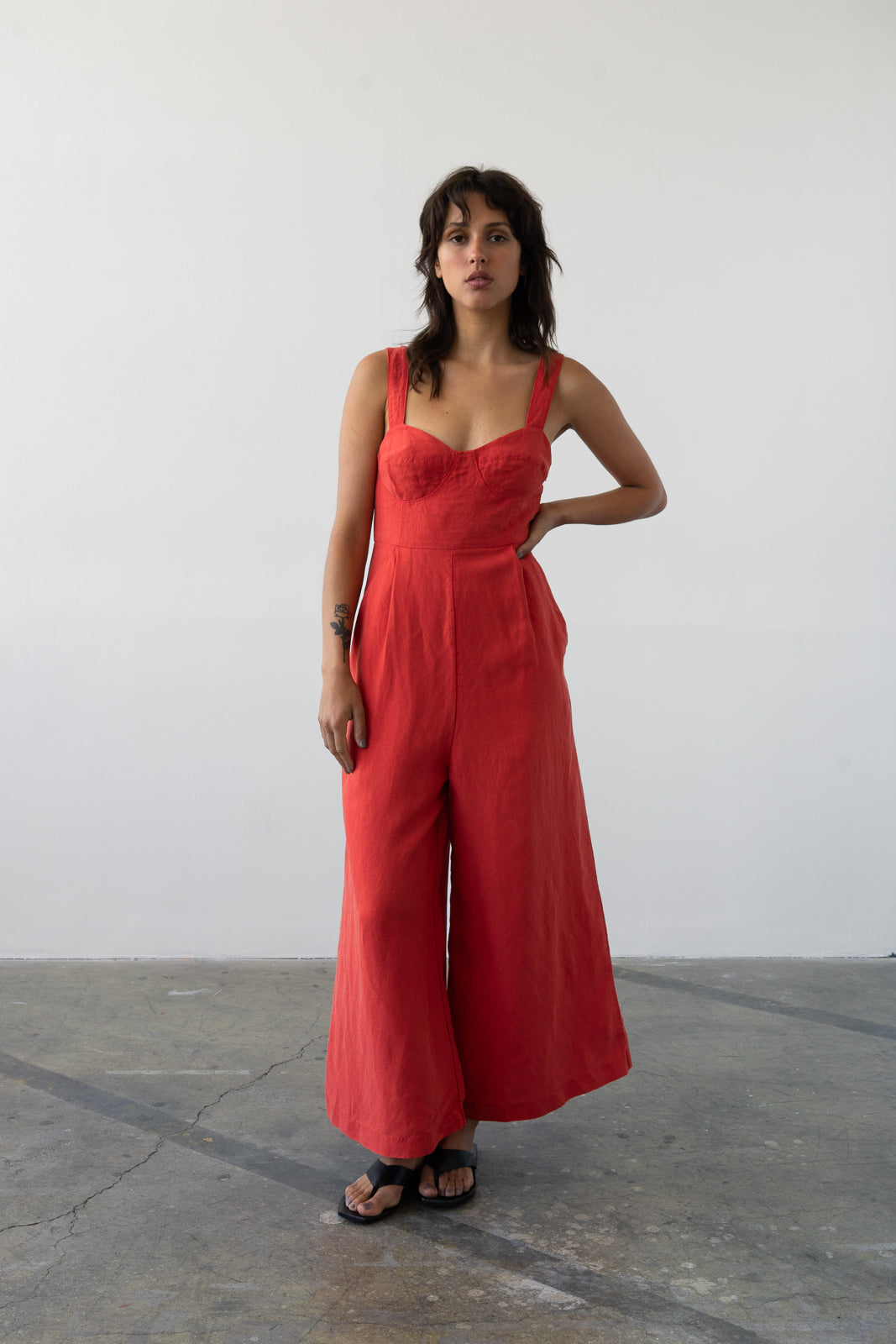 Bralette Jumpsuit in Grenadine