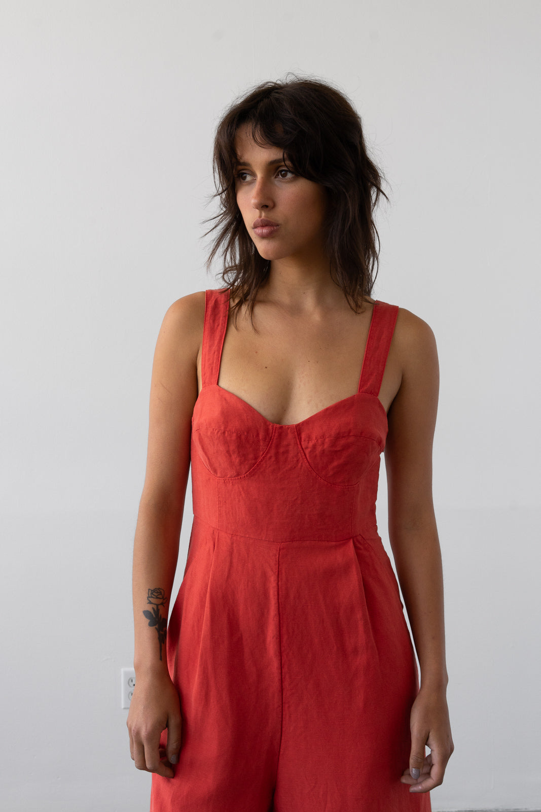 Bralette Jumpsuit in Grenadine