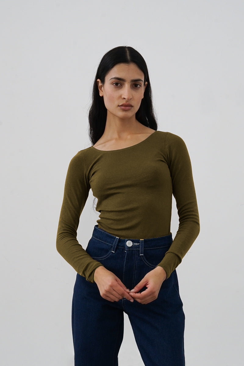 Ballet Top in Olive