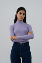 Mock Neck Top in Iris