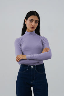 Mock Neck Top in Iris
