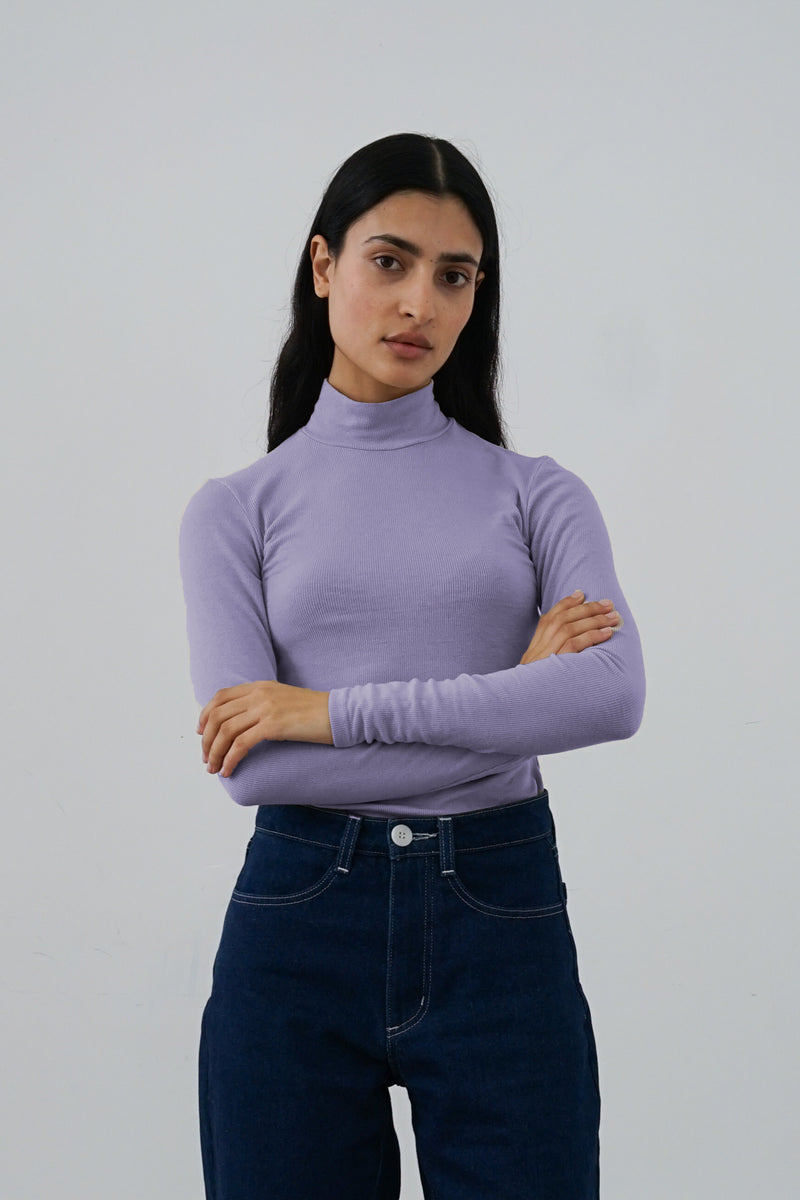 Mock Neck Top in Iris