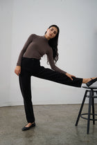 Mock Neck Top in Walnut