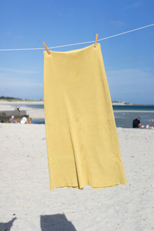 Ribbed Knit Midi Skirt in Pollen