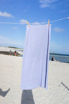 Ribbed Knit Midi Skirt in Ice Blue