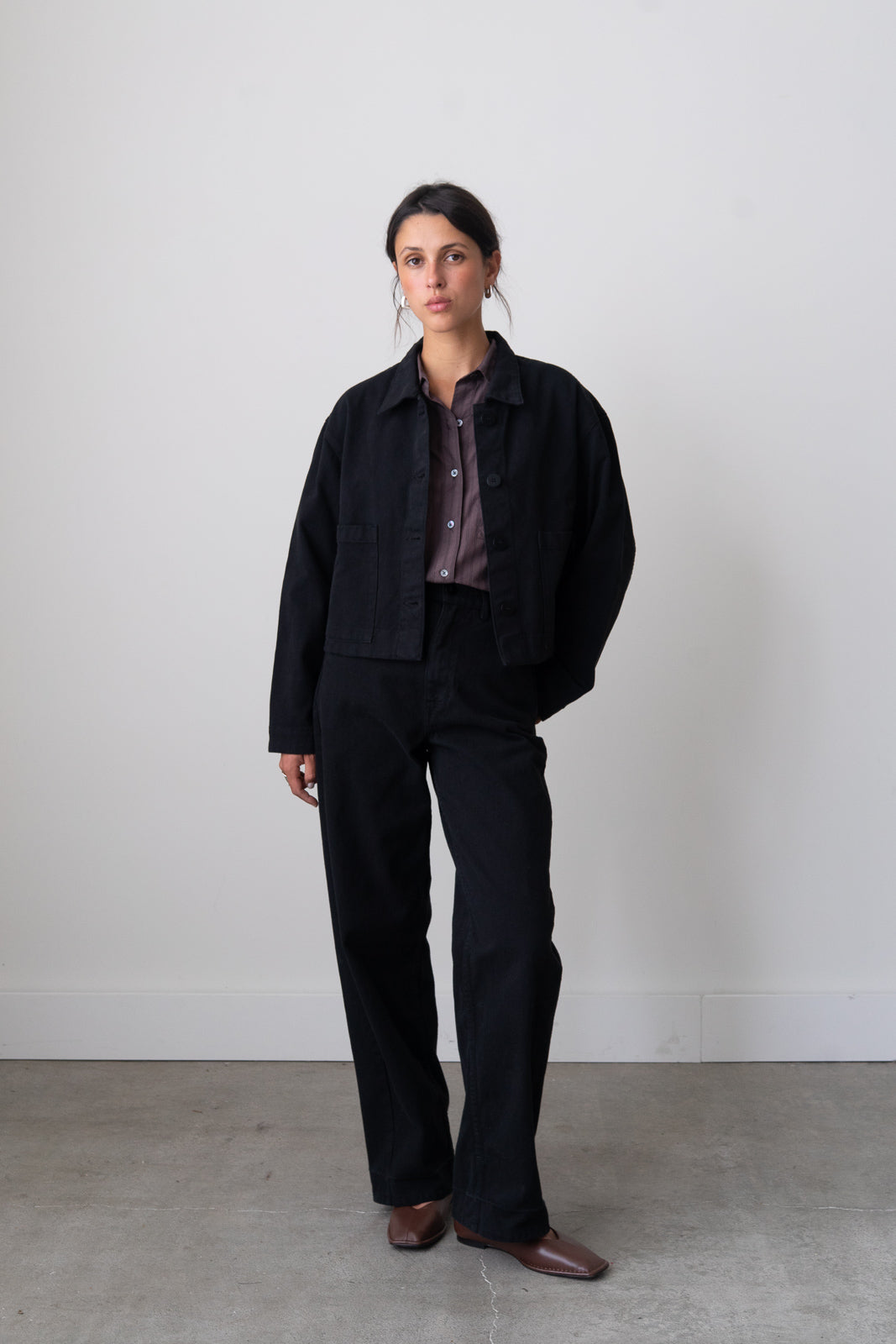 Cropped Jacket in Black | Waltz