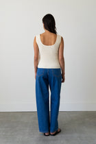 Ribbed Knit U-Neck Tank in Cream