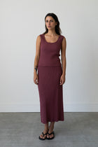 Ribbed Knit U-Neck Tank in Raspberry