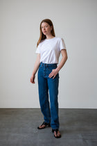 Carrot Jean in Medium Blue Denim