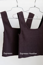 Ribbed Knit U-Neck Tank in Espresso