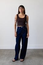Ribbed Knit U-Neck Tank in Espresso