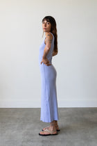Ribbed Knit U-Neck Dress in Ice Blue
