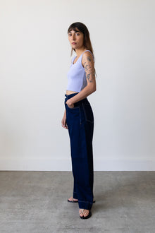 Ribbed Knit U-Neck Tank in Ice Blue