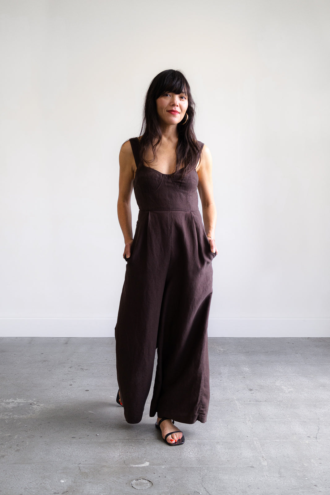 Bralette Jumpsuit in Espresso