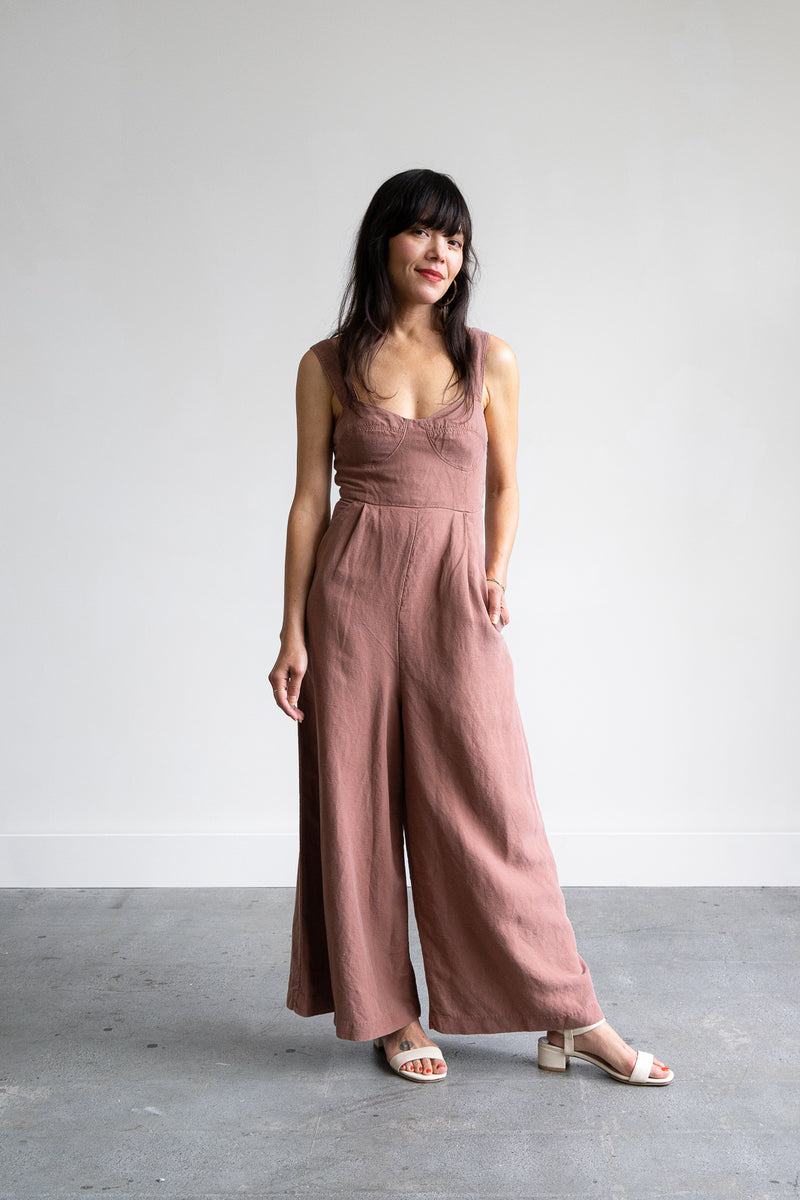 Bralette Jumpsuit in Clay