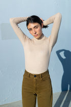 Mock Neck Top in Sand