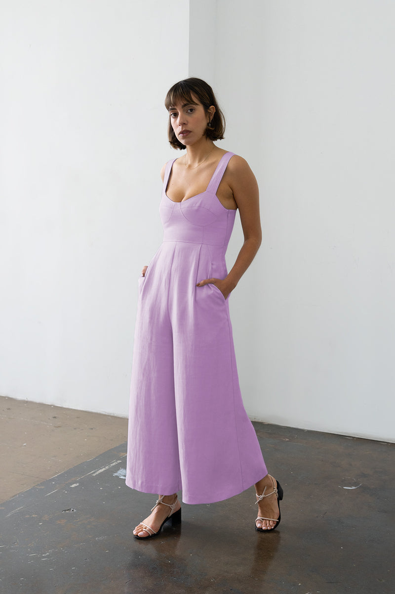 Size L - Bralette Jumpsuit in Blossom