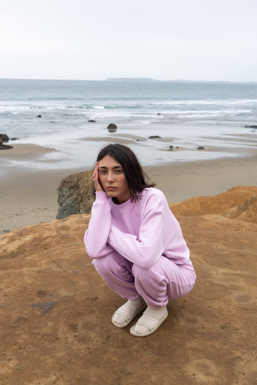 Cropped Sweatshirt in Pale Lilac